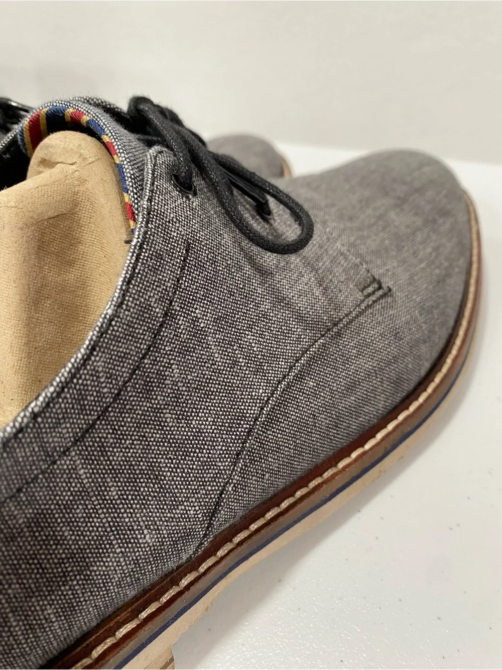 Bostonian Commonwealth Oxford Dezmin Plain Black Gray Canvas Shoes Men’s 13